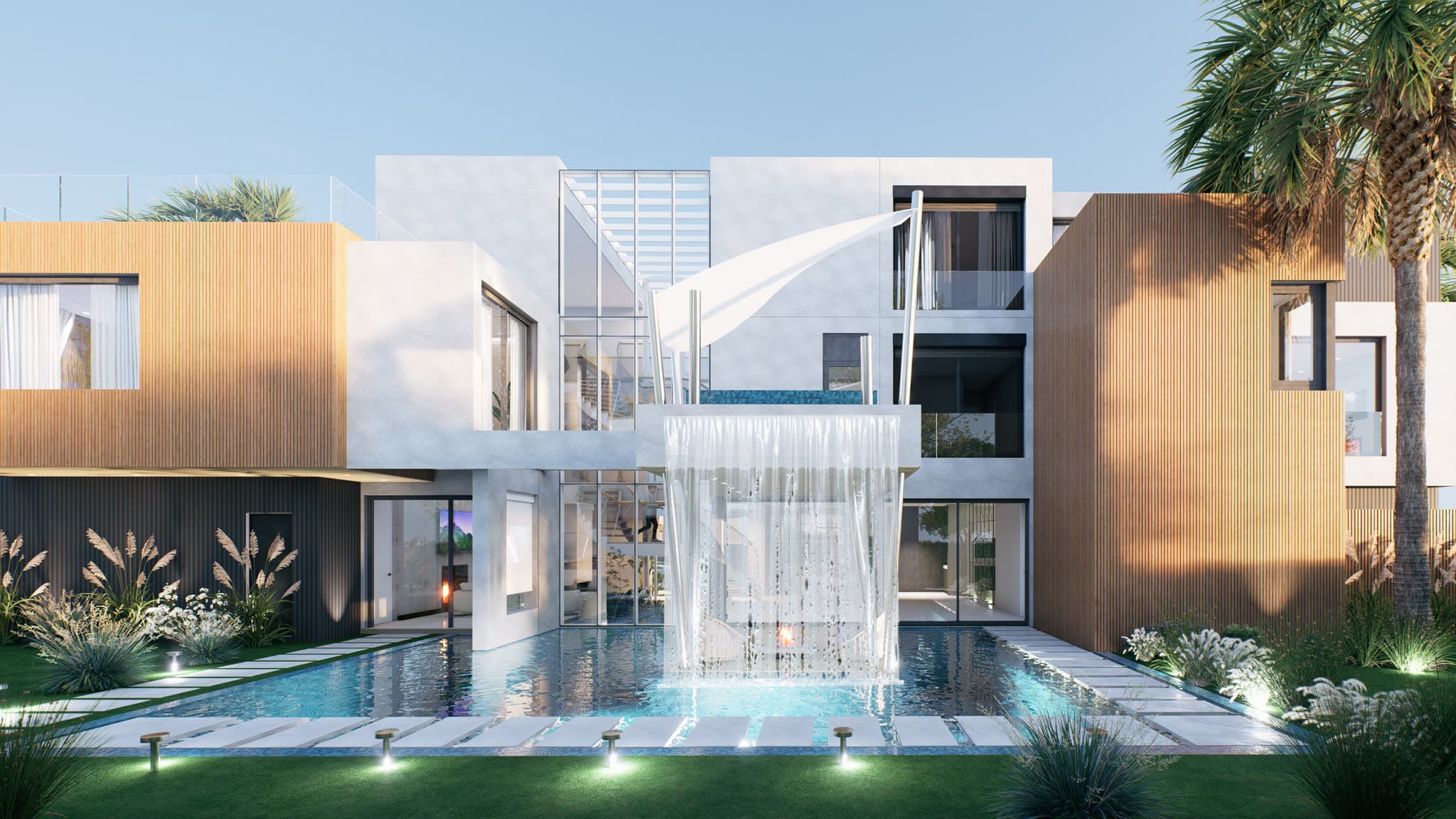 Bella Colina — Rear façade over the pool