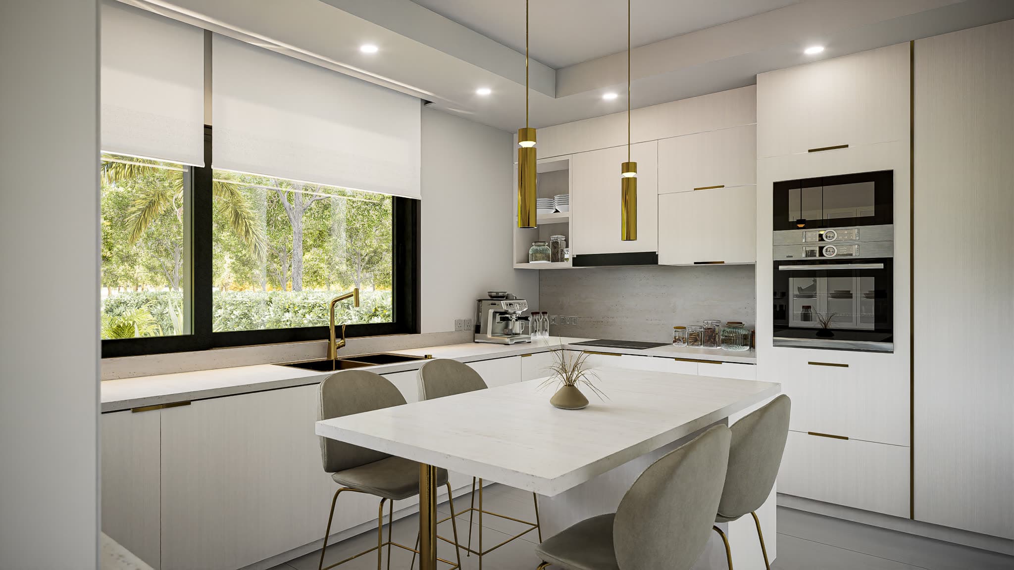 Bella Colina — White kitchen with table